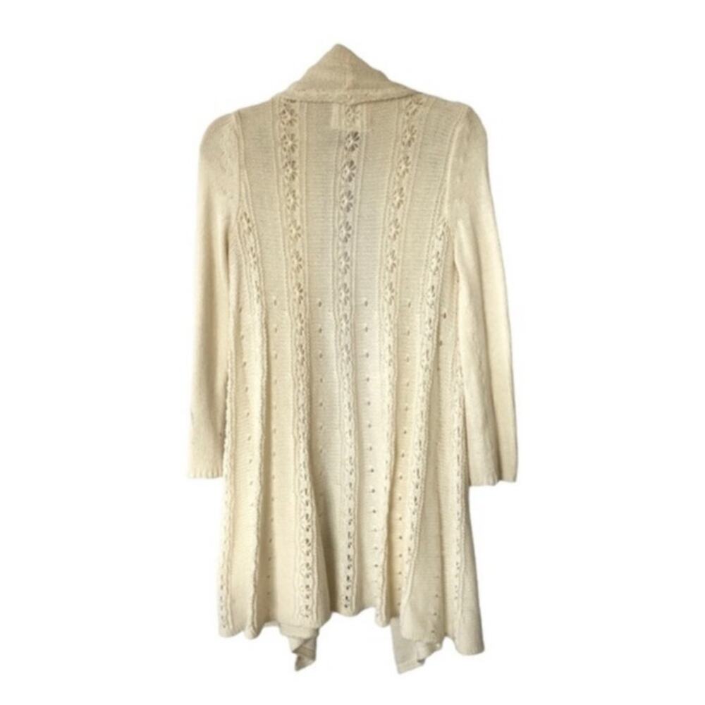 Angel of the North Anthropologie Open Front Cardigan Sweater Romantic Ivory XS - Picture 3 of 13